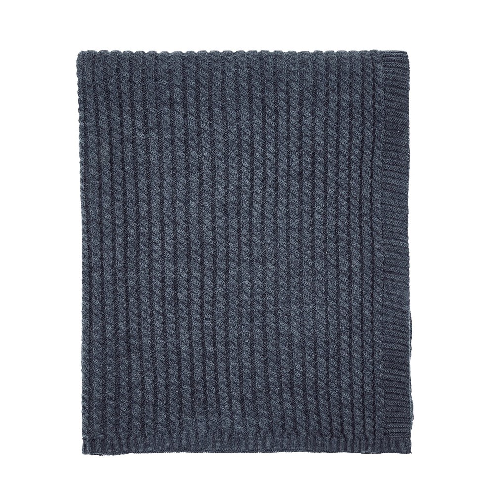 Miya Knit Throw by Bedeck of Belfast in Chambray Blue